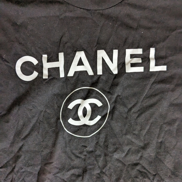 Superrradical Chanel "Fake" T-shirt Black Men's Size Large - Picture 4 of 6